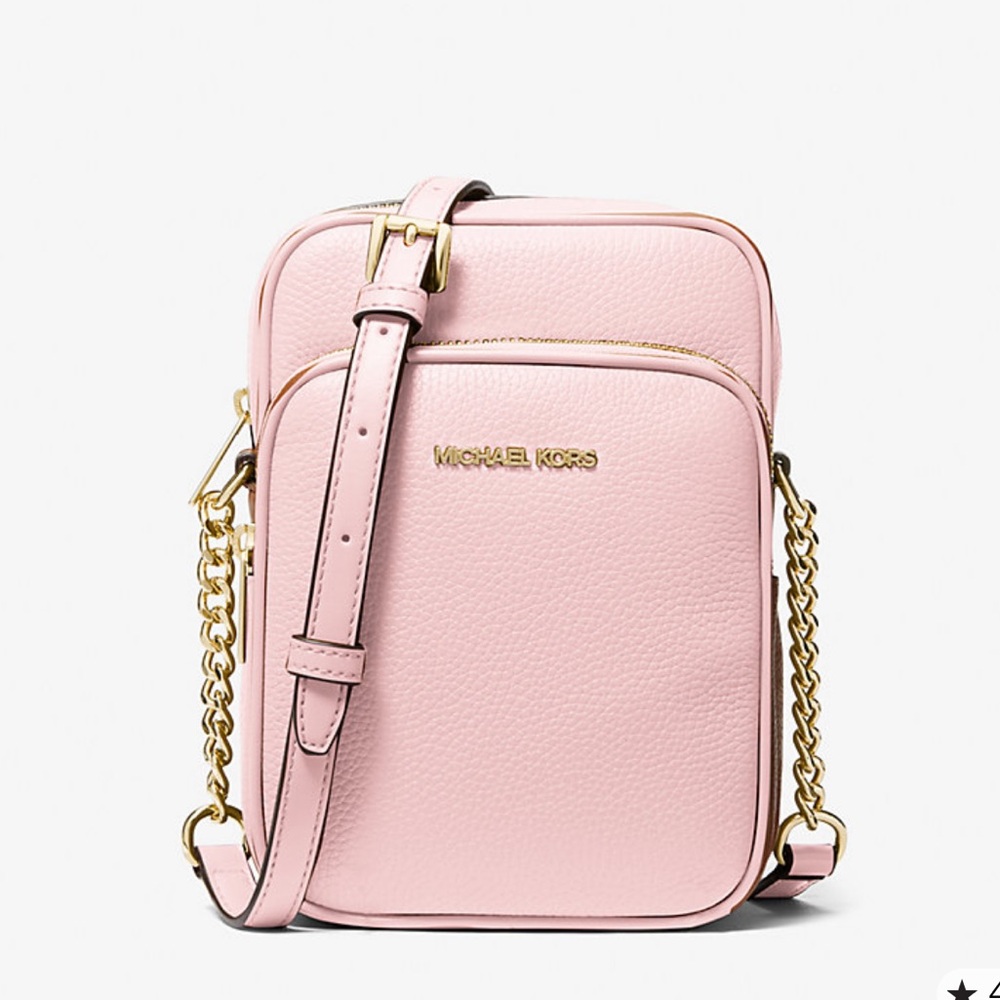 MICHAEL KORS Jet Set Travel Md Pebbled Leather NS Chain Crossbody XBODY 
Powder - Picture 3 of 16